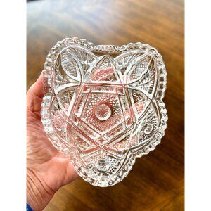 Vintage Imperial Glass Candy Nut Dish Bowl Sawtooth Edge Nucut Serving Piece